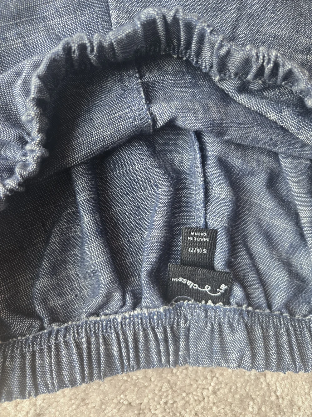 art class Chambray Ruffle-Hem High Waist Shorts - Blue